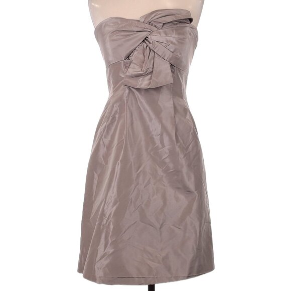 J CREW Silk Pockets Bow Monde Strapless Dress, Size 6P - Picture 1 of 5
